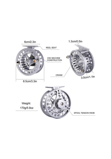Novahub Sinek Balıkçılık Reel 5/6 Alüminyum Alaşımlı Balıkçılık Tekerlek, Tatlısu/tuzlu Su İçin, Ultra Hafif Ve Pürüzsüz Frenleme, Gümüş Renkli Olta Takımı
