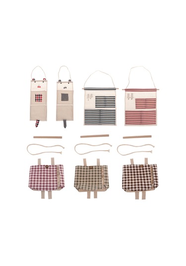 Suntek Magideal 1 Cepli Pamuk Keten Kapı Duvar Asılı Saklama Çantası Mor