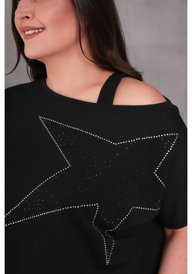 Askılı Yıldız Taş Baskılı Takım Siyah