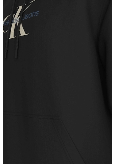 Calvin Klein Dıstressed Monologo Hoodıe Siyah