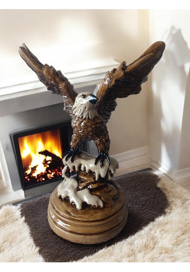 10cm -18cm Ebatlarında Kırılmaz Polyester,sarı Renk Kartal Biblo