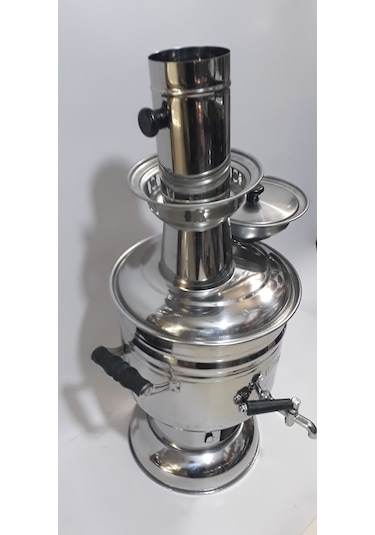 Sözenler Krom Odunlu Kömürlü 4.5 L Piknik Semaver + Özlem 1250 ML Demlik