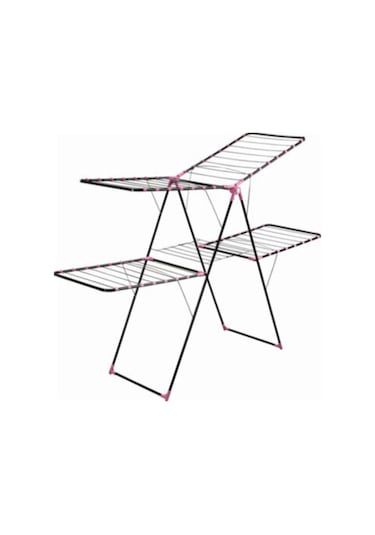 Enzelo Star Çamaşır Kurutmalık Askılık 2 Katlı Çamaşır Kurutma As Gri