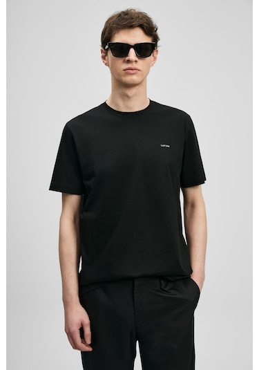 Lufian Bran Modern Grafik T- Shirt Siyah Siyah 111020321100100