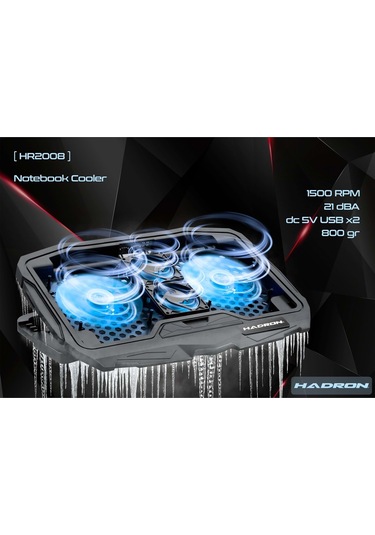 Hadron Hr2008 Notebook Soğutucu Ledli 4 Fanlı Yükseklik Kademeli