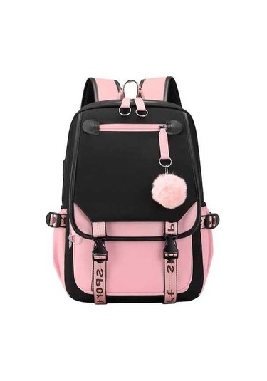 Zyzqstore Kız Çocuk Okul Sırt Çantası, Ortaokul, Usb Şarj, Siyah B Model Siyah