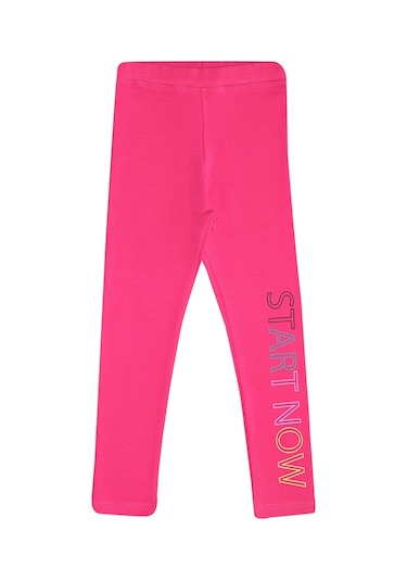 Lovetti Fuşya Kız Çocuk Start Now Baskılı Şardonlu Tayt 9363f009 Fuşya