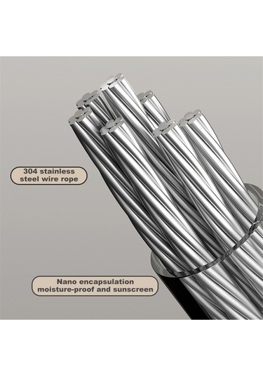 Xiaaokeji Geri Çekilebilir Çamaşır İpi - Alüminyum Alaşımlı Çekmeli Kurutma İpi Siyah