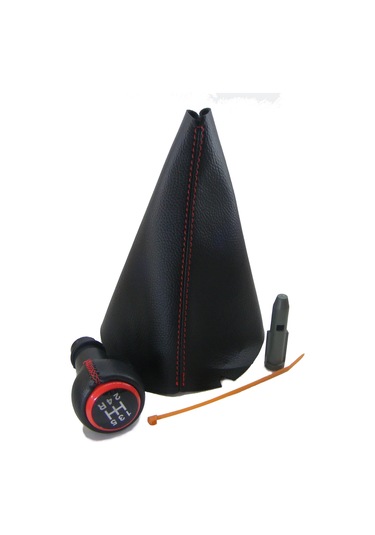 Citroen C3 Picasso Deri Vites Topuzu Ve Vites Körüğü (Kırmızı Dik