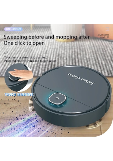 3'ü 1 Arada Akıllı Süpürme Robotu Ev Mini Süpürgesi Süpürme Ve Vakumlama Black Siyah
