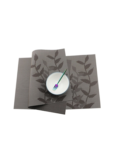 Kahverengi 6 Adet Pvc Masa Paspasları Kaymaz Su Geçirmez Placemats Yaprak Çiçek Ağacı Masa Dekoratif Paspaslar Mutfak Aksesuarları Kahverengi
