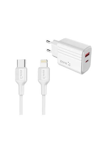 Ariatech Play Serisi Pl08 Type-c To Lightning 2in1 Pd Seyahat Şarj Aleti 20w - Beyaz Beyaz