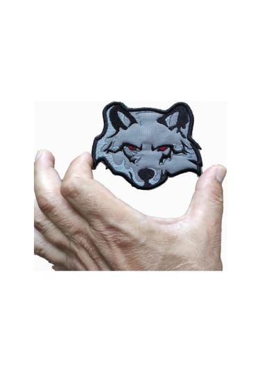 Özel Nakış Arma Kurt Wolf Figürlü Çok Amaçlı 8.5Cm X 9.5Cm Çok Renkli