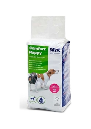 Savic Comfort Nappy Size 1: 12 Adet Tek Kullanımlık Köpek Bezi Sızdırmaz Ve Konforlu