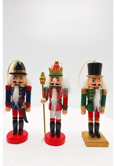 Premium Collection 3'lü 12.5 Cm Kurşun Asker Seti Dekoratif Yılbaşı Süsü