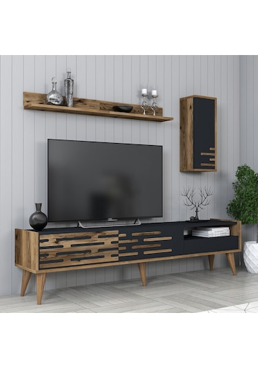 Variant Valensiya Tv Ünitesi Ve Orta Sehpa Takımı - Ceviz / Antrasit