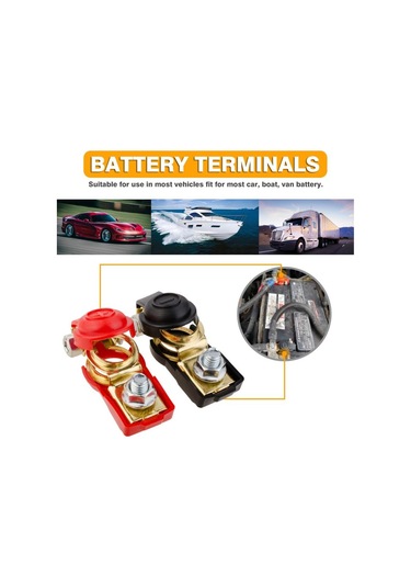 Kırmızı Ve Siyah Saf Bakır Yüksek Akım Akü Klipsi, Araç Akü Terminal Direği, Yalıtım Kılıfı İle, Akü Terminali Saf Bakır Tarzı 1 Çift