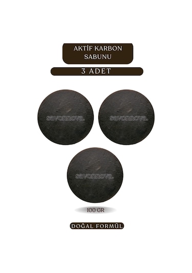 Doğal Aktif Karbon Sabunu, Sivilce İzleri, Doğum,güneş Lekeleri İçin Katkısız Sabun 3x100gr