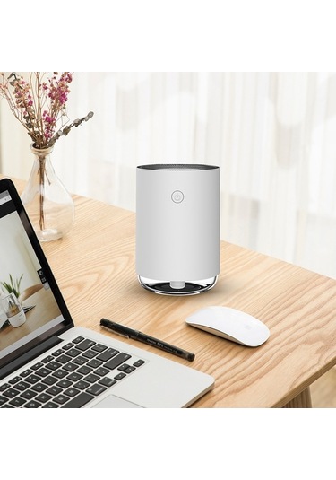 Novahub Portable Beyaz Stone Ultrasonic Humidifier, Night Light & Auto Shut-off, 220ml Capacity, Dc 5v, 111.5x78mm, 50g