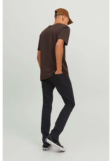 Jack & Jones Erkek Jjıglenn Düşük Bel Slim Fit Jean Pantolon 12246949 Siyah Siyah