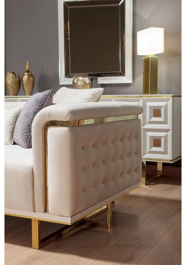 Modalife Vanesa Üçlü Kanepe Krem