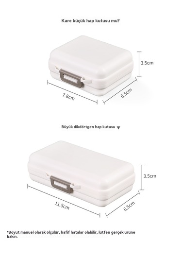 Taşınabilir İlaç Dağıtım Kutusu-beyaz Dikdörtgen