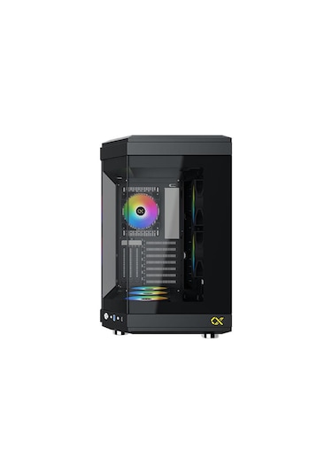 Xigmatek En41938 Cubı Siyah Type-c+3 Yön Temperli Cam 6x12cm Argb E-atx Gaming Oyuncu Kasa