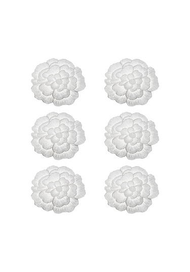 Suntek 6pcs Placemats Yemek Masası Yer Paspas Dekor Mutfak Ev Gümüş