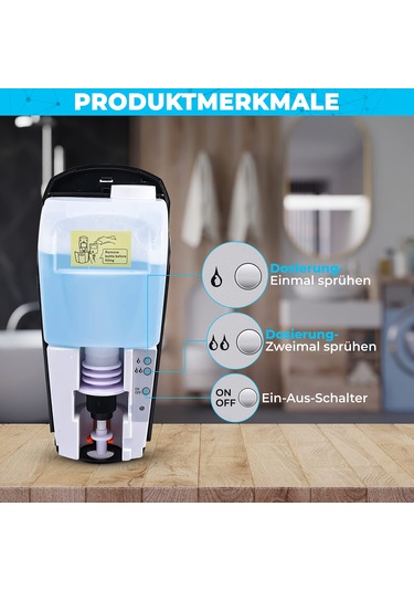 Qfdr Otomatik Duvar Montajlı Sabunluk 1000 Ml Otomatik Püskürtme Şeffaf