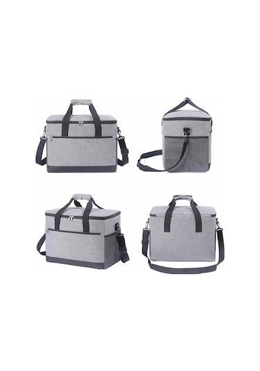 Yaozixa 30l Büyük Kapasiteli Oxford Kumaş Isı Saklama Çantası - Dış Mekan Piknik, Kamp İçin Su Geçirmez Buz Çantası Bej Büyük Boy Yan Eldivenli Bej