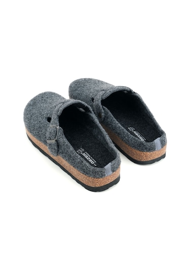 Gezer Erkek Kışlık Keçe Mantar Taban Tek Toka Ayarlanabilir Rahat Taban Ev Bahçe Terlik Gt2kmm.15376.11.067.g19 Füme