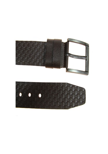 Hakiki Deri Erkek Gc Desenli Kot Kemeri 4,5 Cm Kahverengi