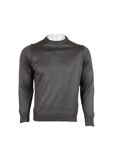 Erkek Kazak Klasik Normal Kesim Yünlü Rar00499 Gri