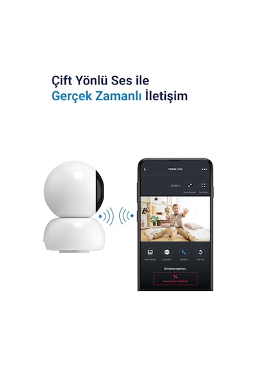 Hybrone Omni Wi-Fi Akıllı Kamera, Akıllı Hareket Takibi, Ses Algılama, Çift Yönlü Sesli Görüşme