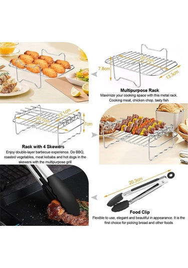 Sones Ninja Dz201 Dz401 Dz550 Serisi Hava Fritözü 8'i 1 Arada Dikdörtgen Kit