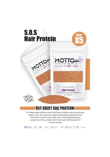 Motto Plus Professional Acil Kurtarma Saç Proteini Saç Boyama Ve Renk Açma İşlemlerinde Yıpranmaya Karşı Etkili Formül 250gr