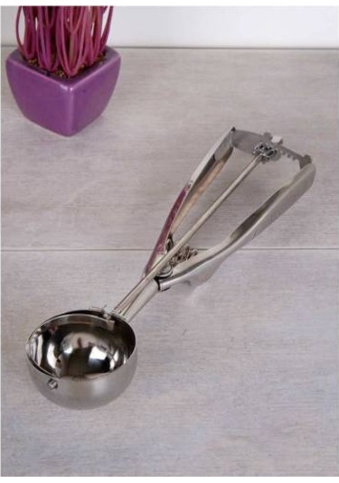 Dondurma Kaşıgı Tetikli Dondurma Kepçesi 5 Cm Çapında Gümüş