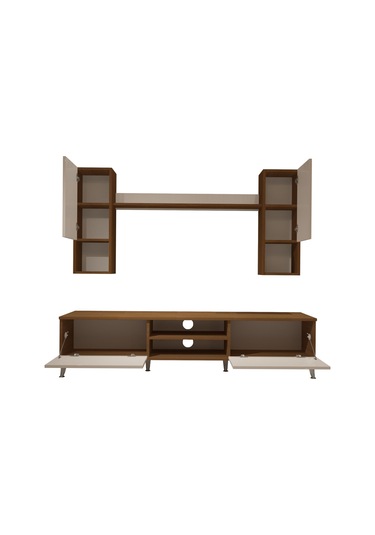 Decoraktiv Eko 5da Mdf Dvd Silver Tv Ünitesi Tv Sehpası Ceviz - Beyaz