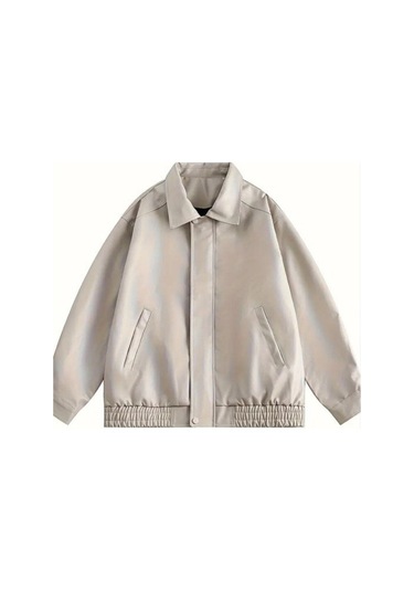 Unisex Yeni Sezon Kapitone Dolgulu Oversize Vintage Krem Deri