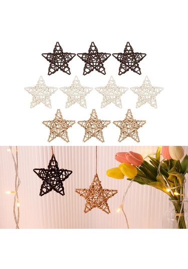 Suntek 10 Cm Asılı Hasır Süsler Yılbaşı Duvar Vintage