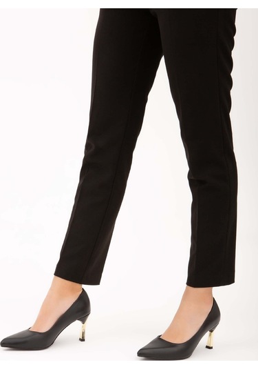 Tamer Tanca Kadın Vegan Siyah Stiletto Ayakkabı 911 225 Bn Ayk Y22 Sıyah Cılt Siyah