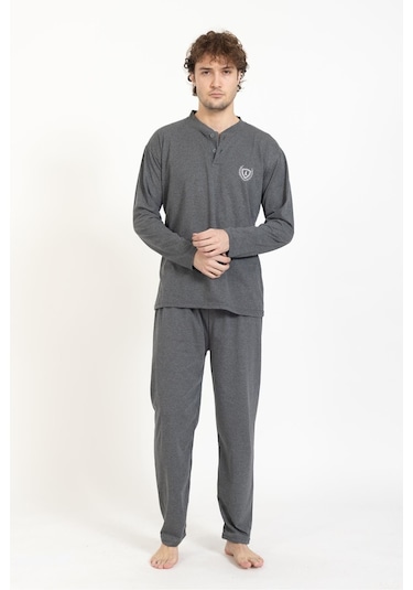 Lukitus Büyük Beden Battal Erkek Pijama Takımı Rimol-bb Füme