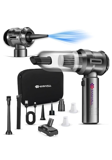 Enshall01 Şarjlı 3 Kademeli 2ın1 Ultra Çekim Güçlü Araç Süpürgesi