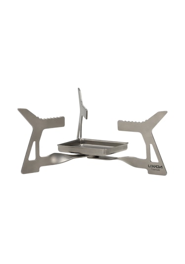 Monyee Titanyum Katı Alkol Çadır Ocağı - Hafif, Korozyon Direnci, Katlanabilir Desteği İle Outdoor Kamp, Yürüyüş, Survival Pişirme Gümüş