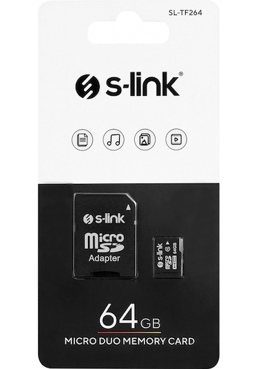 S-link Sl-tf264 64 Gb Class10 Adaptörlü Micro Sd Kart Bellek