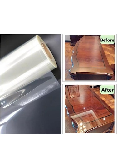 Şeffaf Parlak Yapışkanlı Folyo Koruma Folyosu 40 Cm X 3 Metre