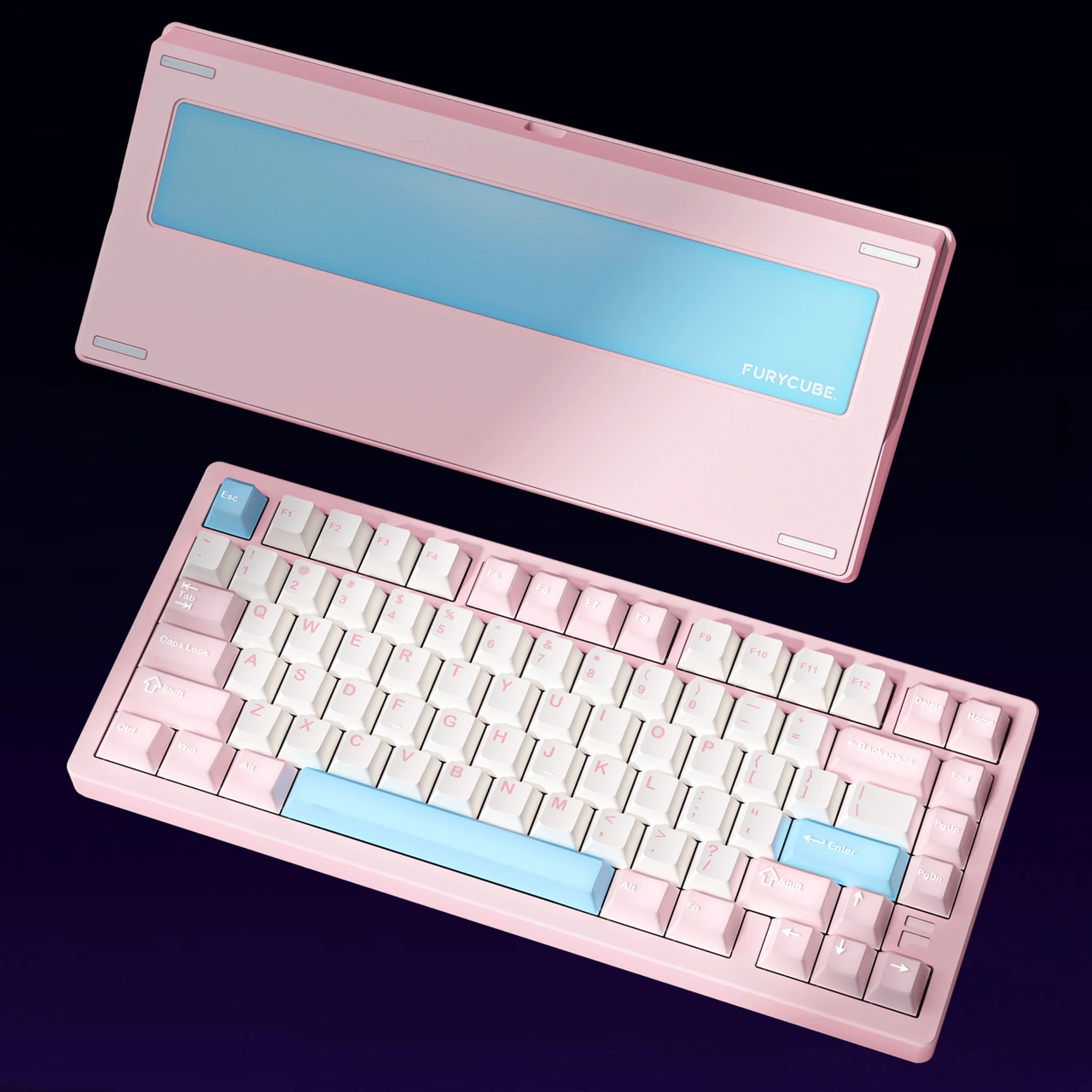 Furycube F75 Pro Alüminyum Mekanik Klavye - Rgb, Hotswap, Kablosuz, Mac/windows Uyumlu, Pembe