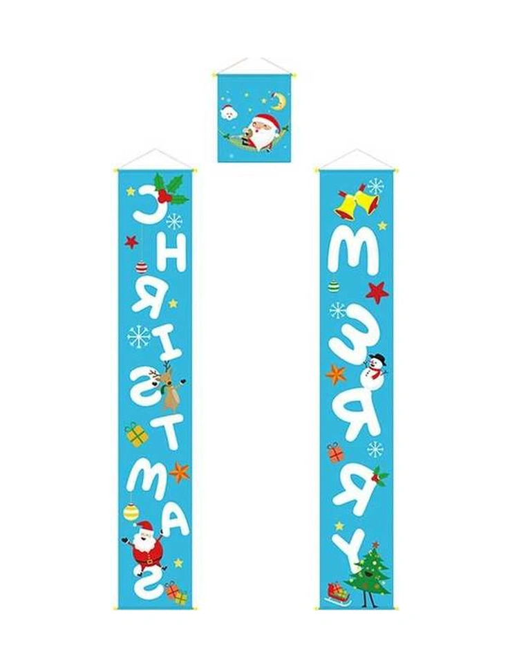 Fortunelane Noel Dekoru: 150cm Mavi Yaşlı Kardan Adam Perde Süsü, Dayanıklı Ve Çevik Mavi Mavi