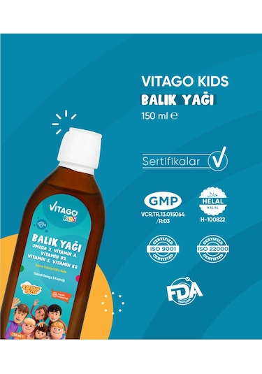 Vitago Kids Rafadan Tayfa Balık Yağı Şurup 150 ML