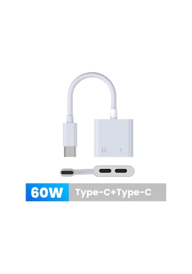 Snapbuy60w 2'li Usb C Ses Dağıtıcı Adaptörü - İphone Uyumlu 16/15 Ve Samsung İçin Çift Tip C + 3.5mm Kulaklık Bağlantısıgreen3000 Mah Green